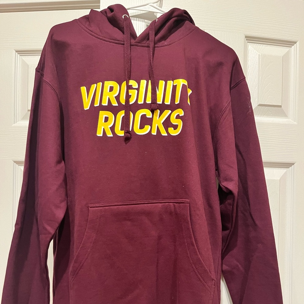 Danny Duncan Virginity Rocks Small Burgundy Hoodie Sweatshirt. Never been worn